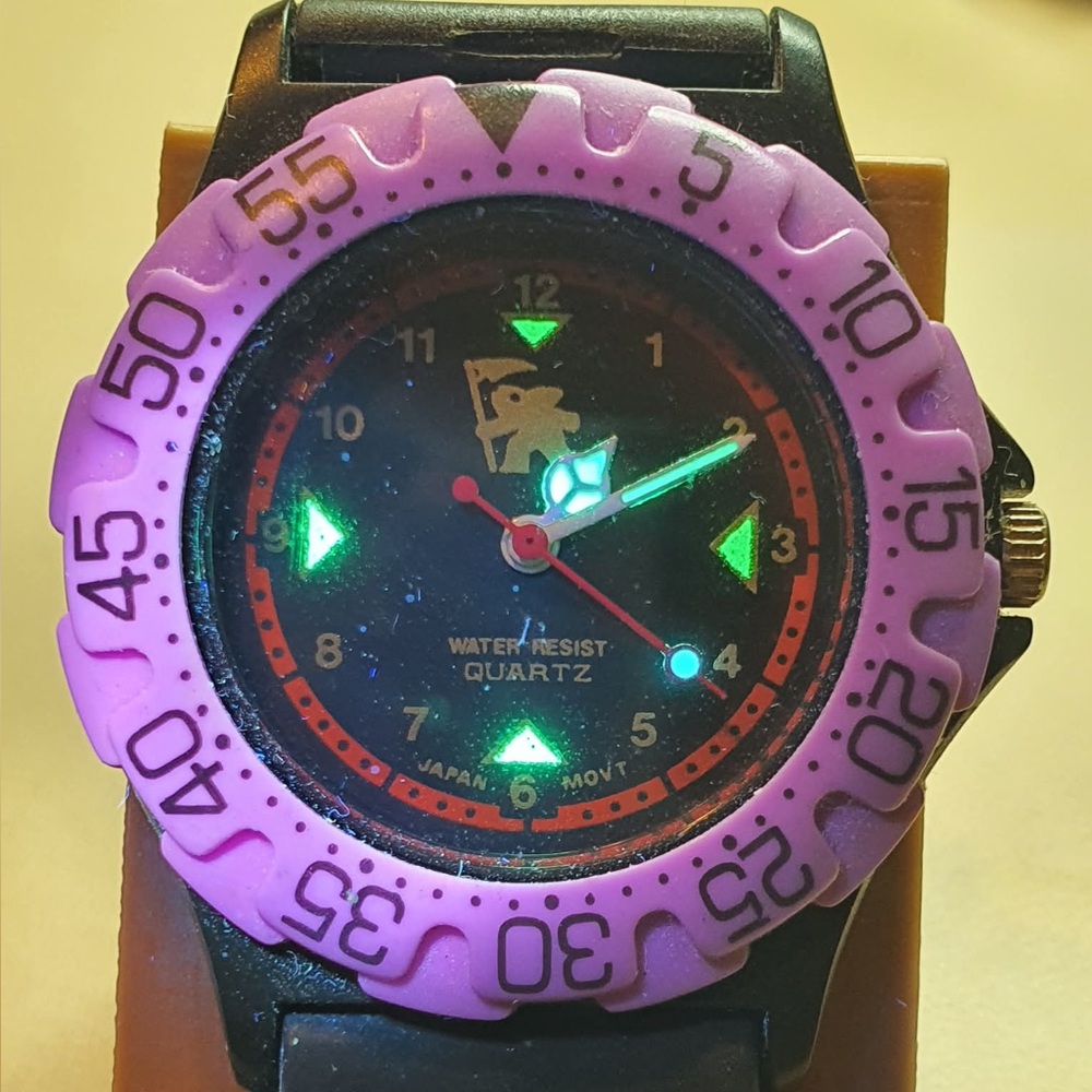 🦋10/$20🦋 Vtg 1990 Gotcha Purple/Black Diver Style Women's Watch